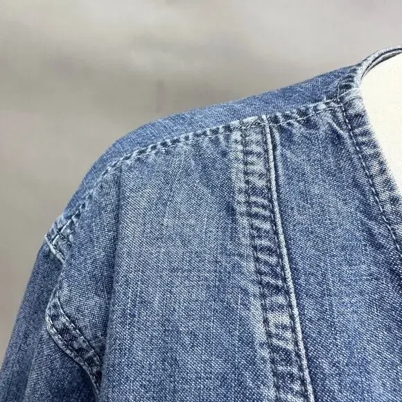 Free‎ People Archie Denim Jumpsuit Coveralls Utility Size Medium Barrel Leg